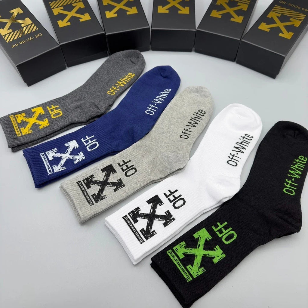 gift socks off white socks authentic 5pcs box
